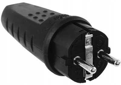 Obrázek produktu pro Gumová zástrčka Uni-Schuko IP44 černá 16A 230V