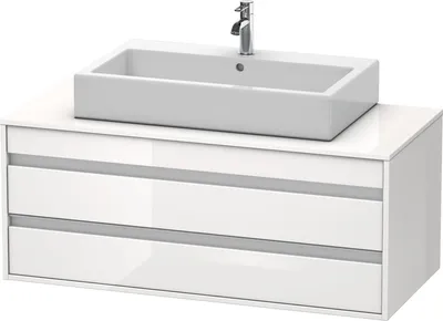 Produktbild von Waschtischunterbau KETHO 550x1200x496mm weiß hochglanz weiß hochglanz