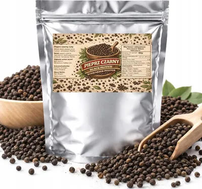 Image de Poivre noir en grains pour moulin, arôme frais, qualité supérieure, 50 g