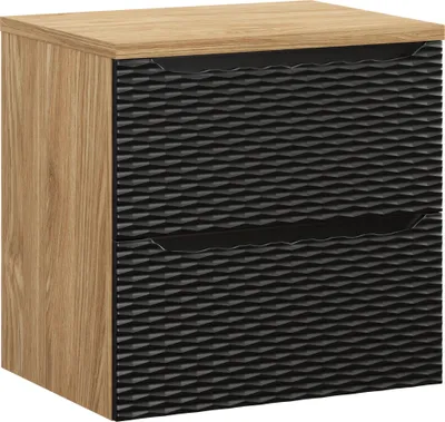 Immagine prodotto di Mobile Bagno 60 Cm Nero Opaco Rovere Piano 3D Moderno
