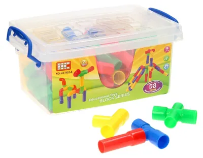 Produktbild von Konstruktionsrohre in Aufbewahrungsbox, 58-tlg