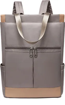 Produktbild von OKWISH Laptop-Taschen, Leichter Laptop Rucksack, Laptop Rucksack Damen, Lässige Laptoptasche, Rucksack aus Oxford-Stoff mit Kontrastfarben, Braun