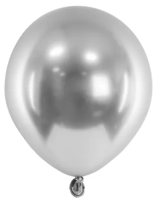 Produktbild von 50 Stk. Luftballon Ø12cm "Uni Glossy" | Silber
