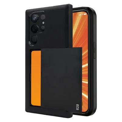 Productafbeelding van R2B Samsung Galaxy S22 Ultra Hoesje met Pasjeshouder – 3 Pasjes – Incl. Screenprotector
