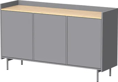 Image de Commode Vicco Velina Gris 140x82cm avec 6 compartiments, Model 56418