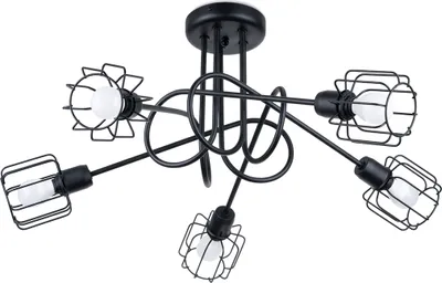 Produktbild von Kronleuchter BELUCI 5S schwarz 5xE14 10W Stahl 28.5x58x58cm Sollux Lighting