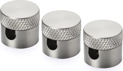 Immagine prodotto di 3 perni a parete e a soffitto, supporto per cavo a soffitto per cavo tessile, (Ø 19 mm), altezza 18 mm, nichel opaco
