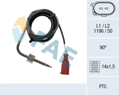 Produktbild von FAE 68062 Abgastemperatursensor für VW PASSAT Variant (3B6) M14x1,5 1196mm