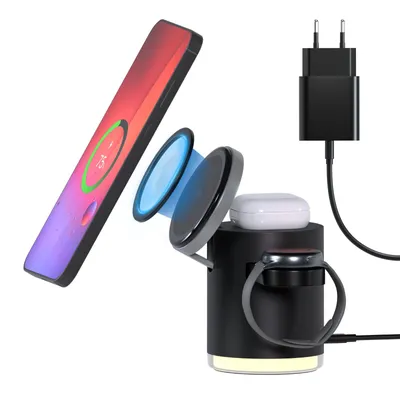 Produktbild von Induktive Ladestation Kompatibel mit Samsung - 4 in 1 Qi2 Kabellose Ladegerät