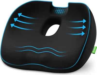 Obrázek produktu pro Ortopedický sedák, ergonomický sedák na hemoroidy s otvorem a tvarem U, pohodlná opěrka sedáku, kostrčový polštář, pro kancelářskou židli, auto, invalidní vozík, ischias, těhotenství