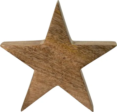 Produktbild von Holz Stern natur (A) zum aufstellen 15 x 15cm Tisch-Deko Winter Dekoration