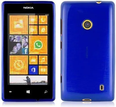 Produktbild von Cadorabo Hülle für Nokia Lumia 525 Schutz Hülle in Blau Schutzhülle TPU Silikon Etui Case Cover
