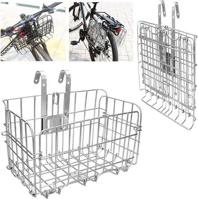Produktbild von Famanu Fahrradkorb vorne - Faltbar - Abnehmbarer Metallkorb mit Schnellverschluss