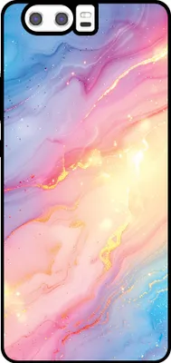 Produktbild von Smartphonica Telefon Fall geeignet für Huawei P10 Plus mit Regenbogen Glitter Marmor Print - TPU Backcover Fall Regenbogen Glitter Marmor Design