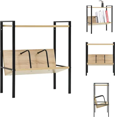 Obrázek produktu pro vidaXL Knihovna 2 police černý dub 52x28x59cm Materiál na bázi dřeva - Knihovny a regály