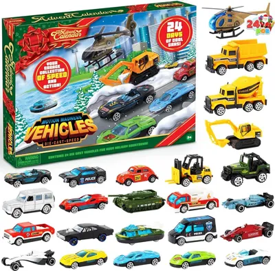 Produktbild von JOYIN Adventskalender 2024 Kinder Diecast Autos Baustellen Spielzeug 24 Tage Weihnachten