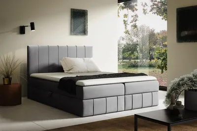 Obrázek produktu pro Kontinentální postel 120x200 KORINA - šedá + topper