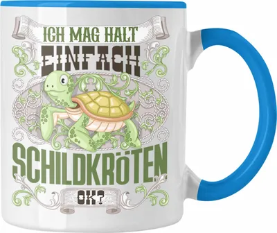 Produktbild von Trendation - Schildkröte Tasse Geschenk Schildkröten Besitzer Spruch Geschenkidee Ich Mag Halt Einfach Schildkröten Ok (Blau)