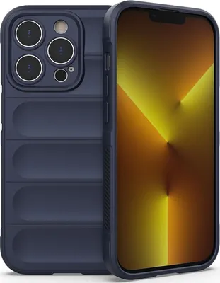 Produktbild von Mobigear Bumpy iPhone 14 Pro Hülle Flexibles TPU Backcover - Dunkelblau