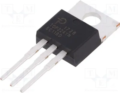 Obrázok produktu pre 1x -3 8,6Ω TOP224YN – regulátor napätia, PWM obvody, AC/DC meniče, zdroje s prepínanou reguláciou (SMPS), frekvencia 90÷110 kHz