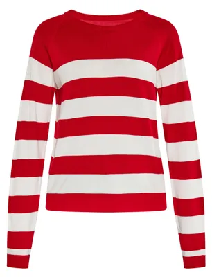 Image de Pull Mutha pour femme - rouge et blanc, taille L