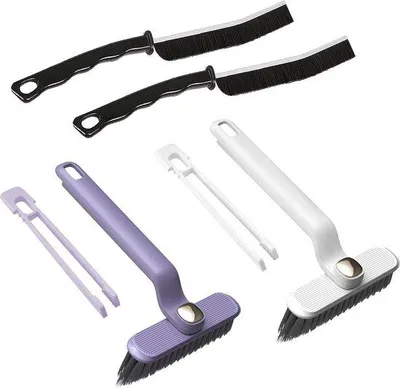 Immagine prodotto di Set di spazzole multifunzionali - 2 pezzi - Bianco - Setole rigide - Spazzola rotante - Spazzola con setole rigide - Per cucina e bagno - Riutilizzabile.