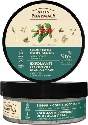 Produktbild von GREEN PHARMACY Zucker-Kaffee-Peeling Grüner Kaffee Ingweröl 200 ml