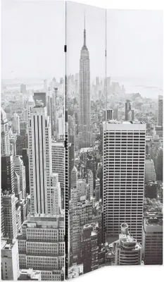 Obrázok produktu pre vidaXL Rozdeľovač izieb skladací 120 x 170 cm New York by day čierno-biely