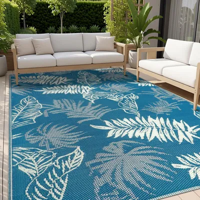 Immagine prodotto di Omgoods - Tappetino da giardino reversibile, resistente alle intemperie, 150 x 245 cm