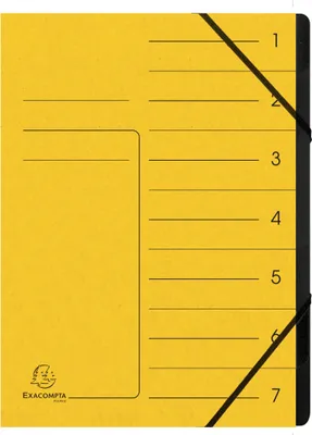 Produktbild von Exacompta Ordnungsmappe 540709E DIN A4 7Fächer Karton gelb