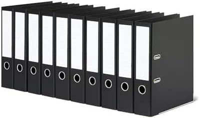 Produktbild von Aktenordner, A4-Format, Ringordner, Büroordner, 10er-Pack, Schwarz