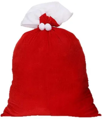 Image de Grand sac de Noël avec le Père Noël, grand sac pour cadeaux de Noël, sac cadeau pour bonbons, sac à cordon pour le réveillon de Noël, décoration de Noël (70 cm x 50 cm)