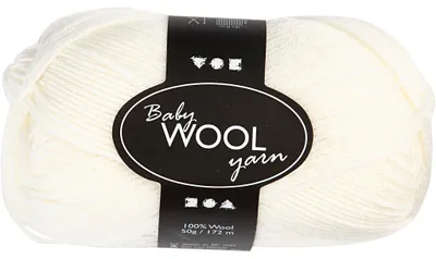 Produktbild von Babywolle, L 172 M, Weiß, 50 g/ 1 Knäuel [HOB-41338]