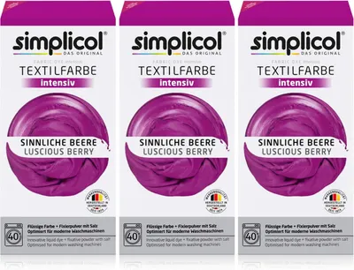 Produktbild von Simplicol Textilfarbe intensiv Sinnliche-Beere - Einfaches Färben (3er Pack)