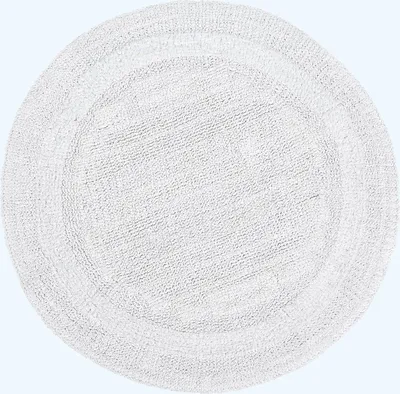 Produktbild von HOMESCAPES Runde Battematte weiß 80 cm aus 100% Baumwolle