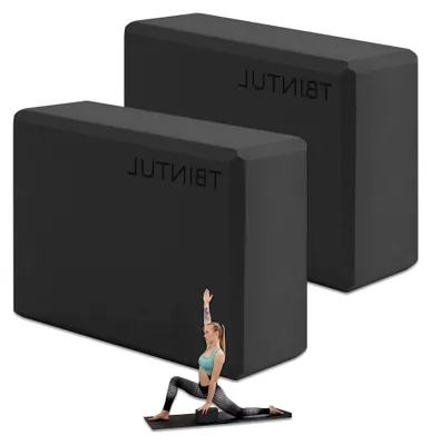 Produktbild von 2 x Yoga Block, 23 x 15 x 7,5 cm, EVA für Damen und Herren, Schwarz