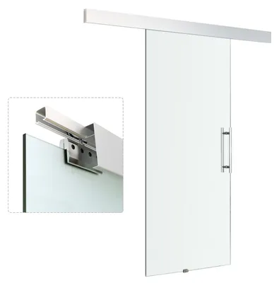 Produktbild von HOMCOM Glasschiebetür Schiebetür Tür Zimmertür mit Griffstange 102,5 x 205 cm
