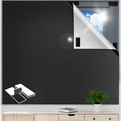 Obrázek produktu pro Zatemňovací rolety, 400 x 145 cm, 100% zatemňovací závěs na okno, přenosná zatemňovací fólie