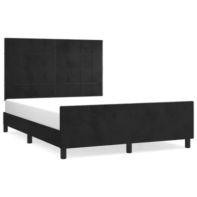 Image de vidaXL Sommier sans matelas noir 140x190 cm velours