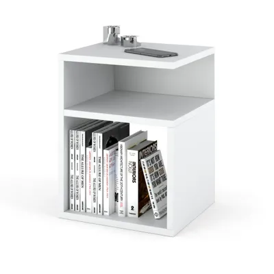 Produktbild von INNOVAHOME Beistelltisch Nachttisch Schmal 30x32x41 cm Weiß Matt