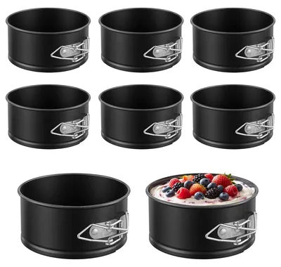 Productafbeelding van Omgoods - Set van 8 Mini Springvormen, Antiaanbaklaag, 11 cm