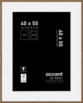 Zdjęcie produktu dla accent by nielsen aluminiowa rama do zdjęć Accent Premium, 40x50 cm, orzech