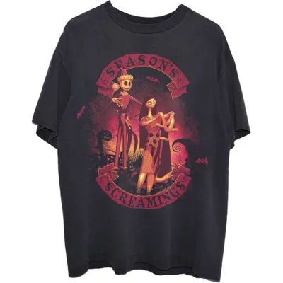 Immagine prodotto di Disney | Maglietta ufficiale della band | The Nightmare Before Christmas Season's Screamings, taglia XL, nero
