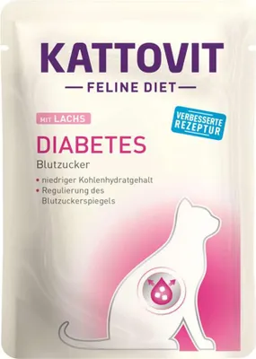 Zdjęcie produktu dla Kattovit - Feline Diet Pouch Diabetes/Weight 24x85g | Łosoś