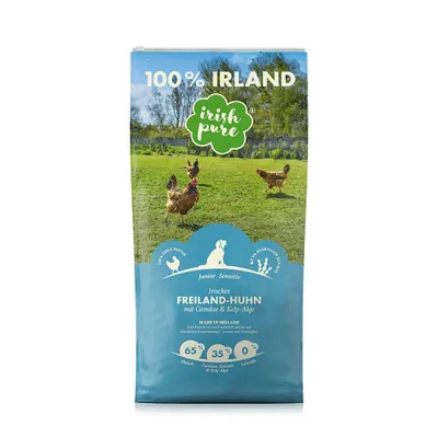 Zdjęcie produktu dla Irish Pure Junior irlandzki kurczak z wolnego wybiegu z warzywami i glonami kelp 1,5 kg