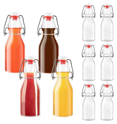 Immagine prodotto di Set di 10 bottiglie di vetro, capacità 250 ml, con tappo orientabile