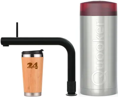 Produktbild von »QUOOKER FRONT COMBI+ B Schwarz & 100°C Armatur (22+FRONTBLK)« (2-St) Spültischmischer mit 100°C Kochendwasserfunktion *Inklusive Thermobecher