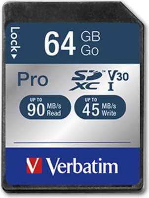 Image de Verbatim Pro 64 Go SDXC UHS Classe 10