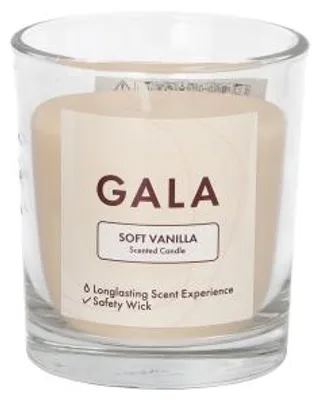 Produktbild von 6 Gala GALA Duftkerze im Glas Ø 70 mm, 77 mm creme - Soft Vanilla Mini Nutella 96979