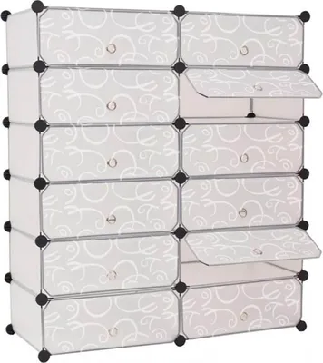 Immagine prodotto di Scarpiera modulare in plastica, disponibile in vari colori-bianco